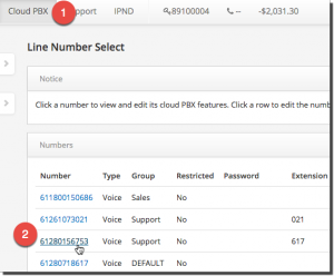CloudPBX - Manage Numbers