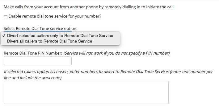 Remote Dial Tone
